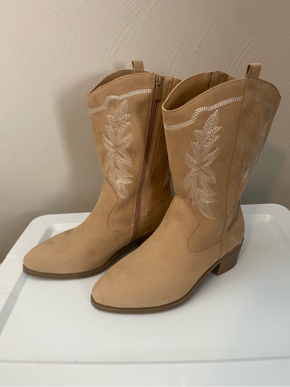 Torrid Tan Western Cowboy Mid-Calf Wide Calf Boots